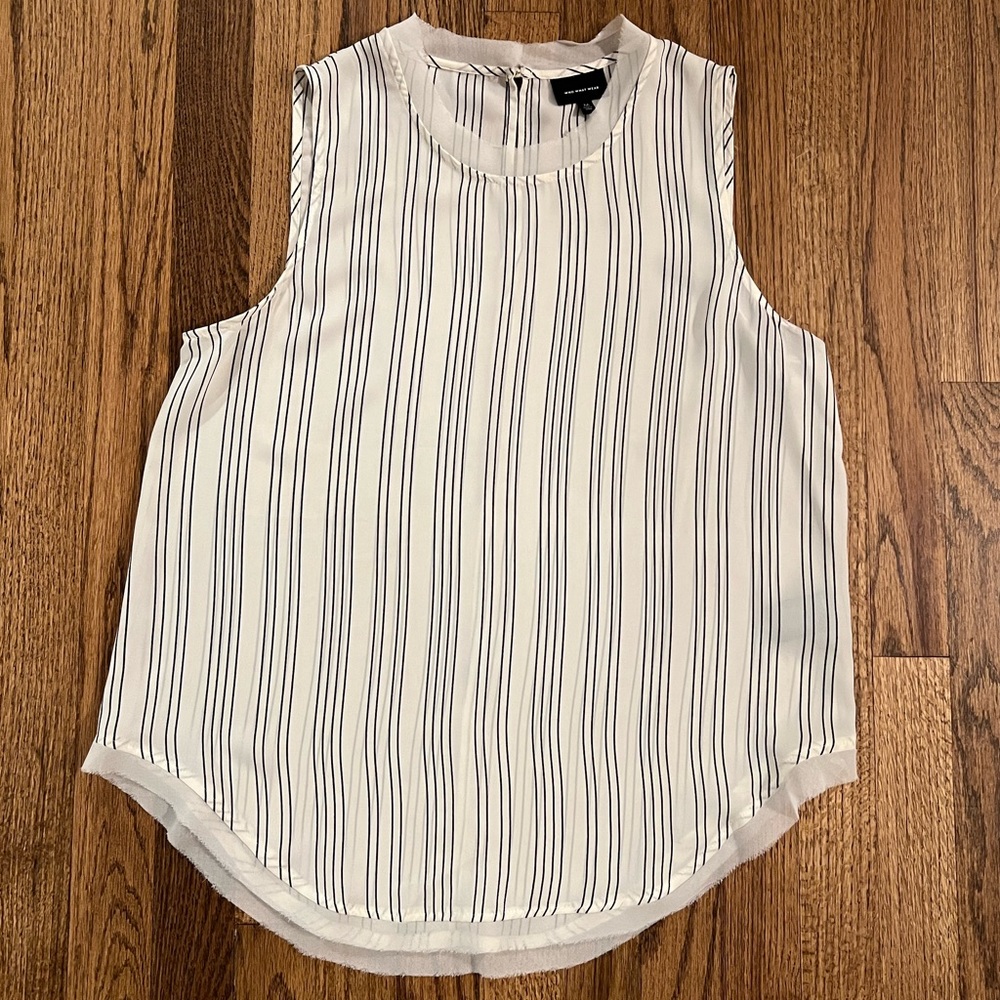 Who What Wear Black & White Striped Tank | M